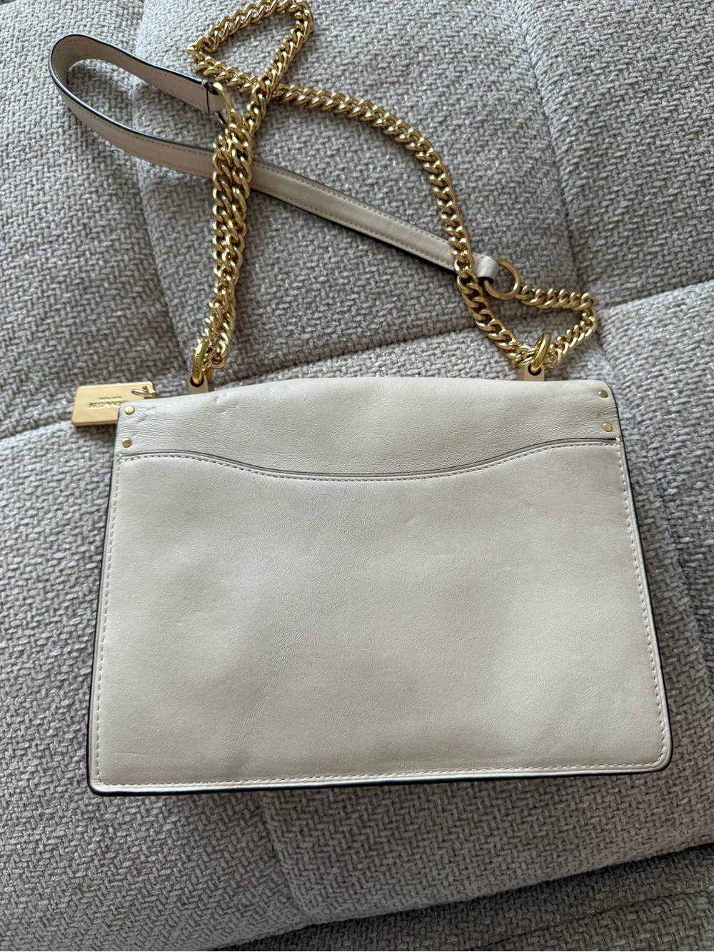 Coach Cream Leather & Signature Canvas Chain Crossbody Bag - Picture 2 of 8